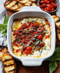 Baked Goat Cheese Bruschetta Dip