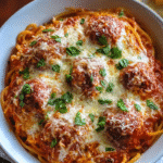 Baked Spaghetti and Meatballs