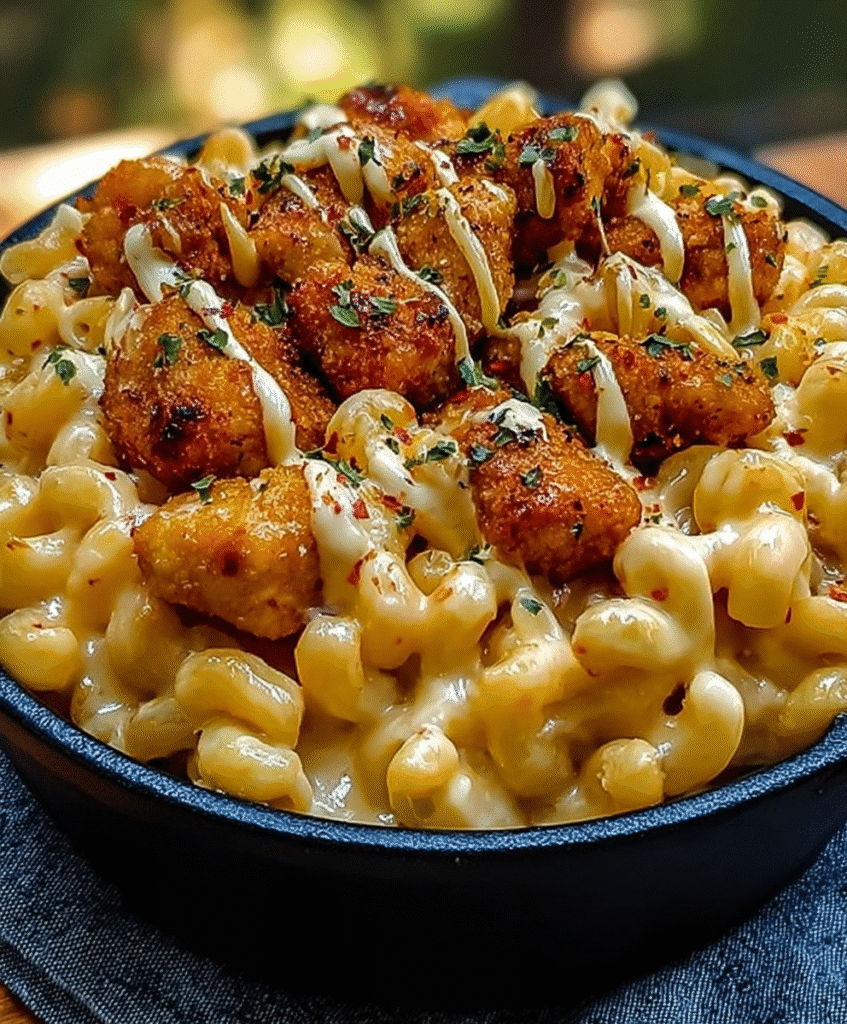 Creamy Honey Pepper Chicken Mac and Cheese