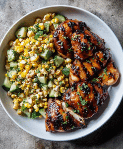 Grilled Hot Honey Chicken with Sweet Corn Salad