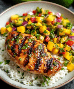 Healthy Honey Lime Chicken with Mango Salsa