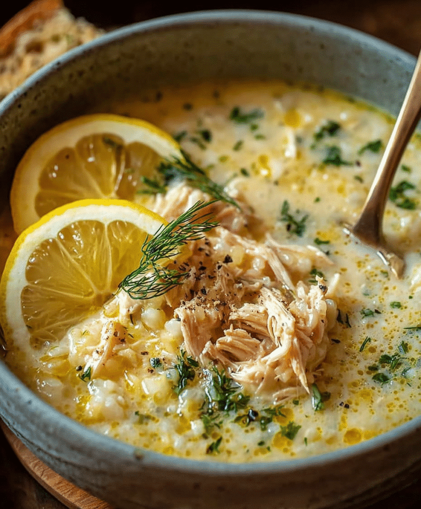 Mediterranean Lemon Chicken Soup