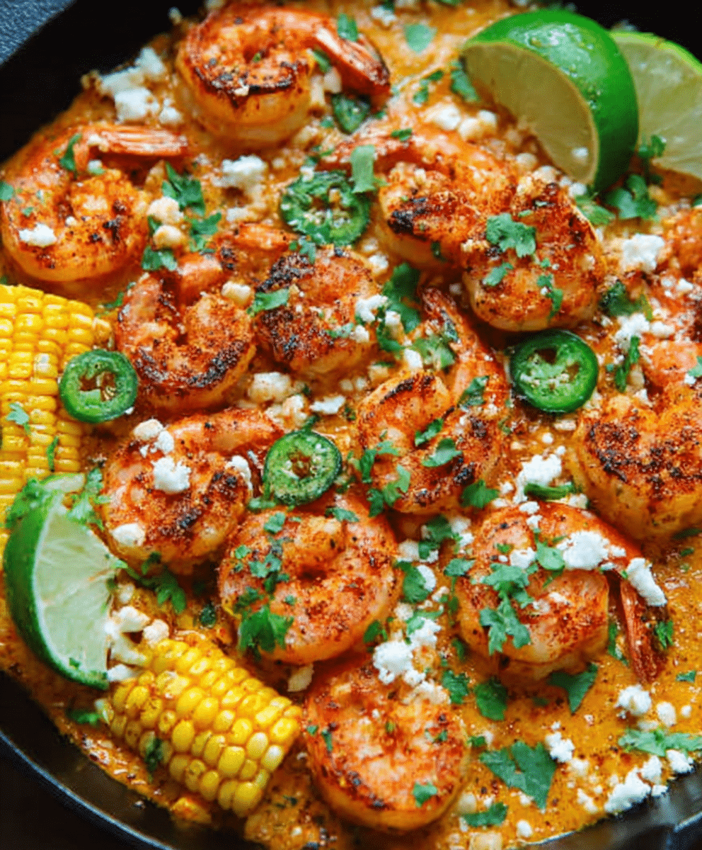 Mexican Street Corn and Shrimp