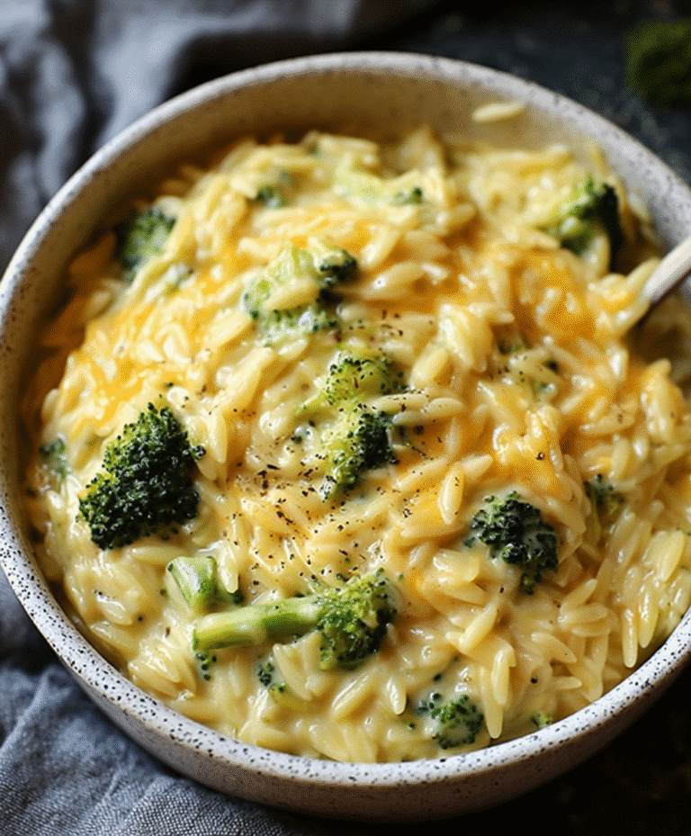 One Pot Broccoli Cheese Orzo