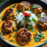 Thai Chicken Meatballs in Coconut Curry