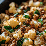 Garlic Butter Ground Turkey with Cauliflower Skillet