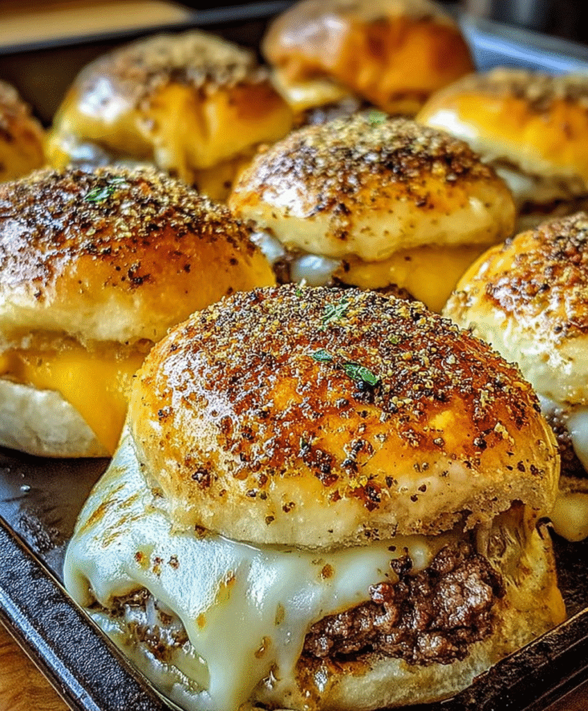 Garlic Parmesan Cheeseburger Bombs