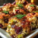 Festive Cranberry Turkey Stuffing Balls