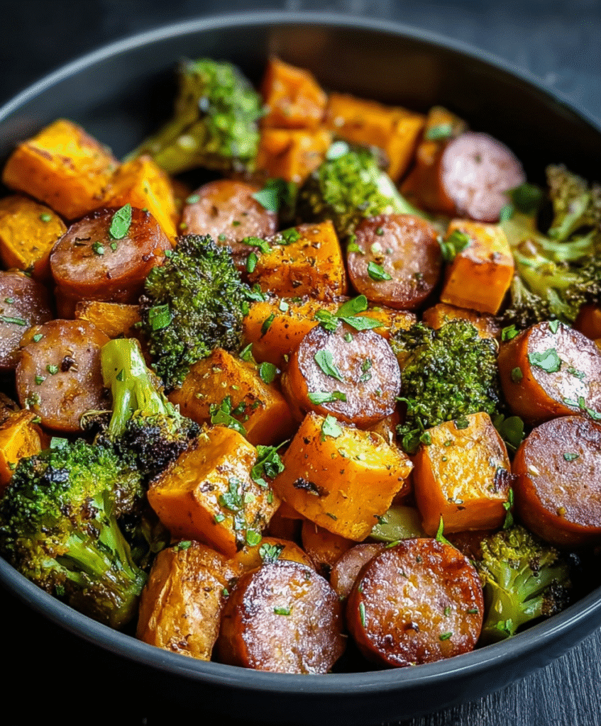 Honey Garlic Sausage Sweet Potatoes