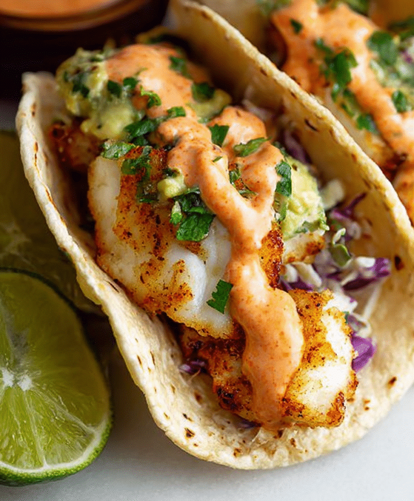 Zesty Fish Tacos with Spicy Sriracha Lime Sauce