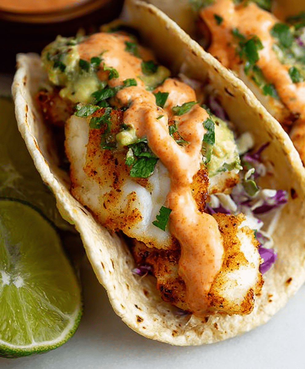 Zesty Fish Tacos with Spicy Sriracha Lime Sauce