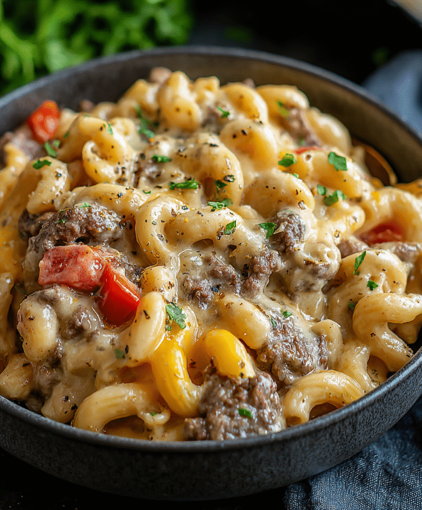 High-Protein Creamy Philly Cheesesteak Mac & Cheese