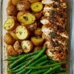 One-Pan Garlic Herb Chicken with Roasted Potatoes & Green Beans