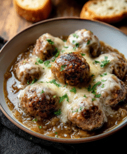 Cheesy French Onion Meatballs