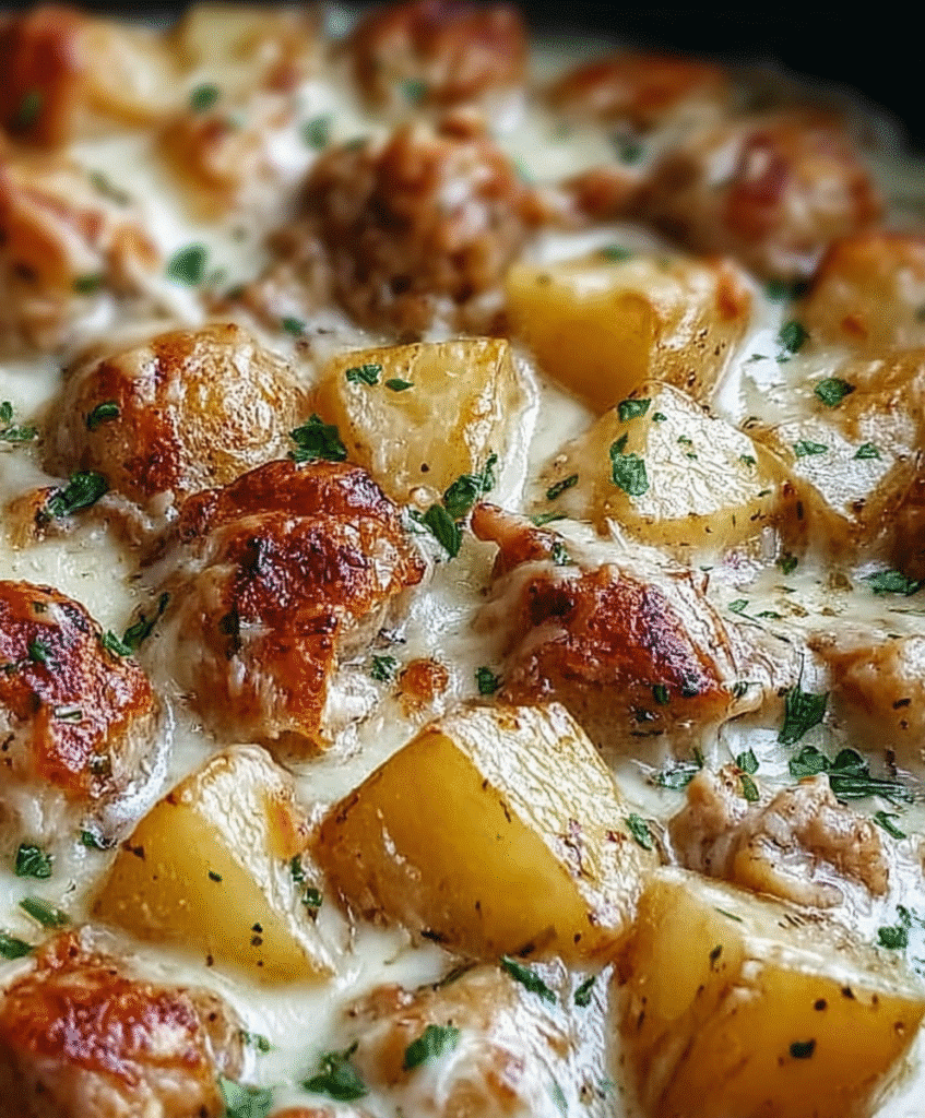 Garlic Parmesan Crockpot Chicken and Potatoes