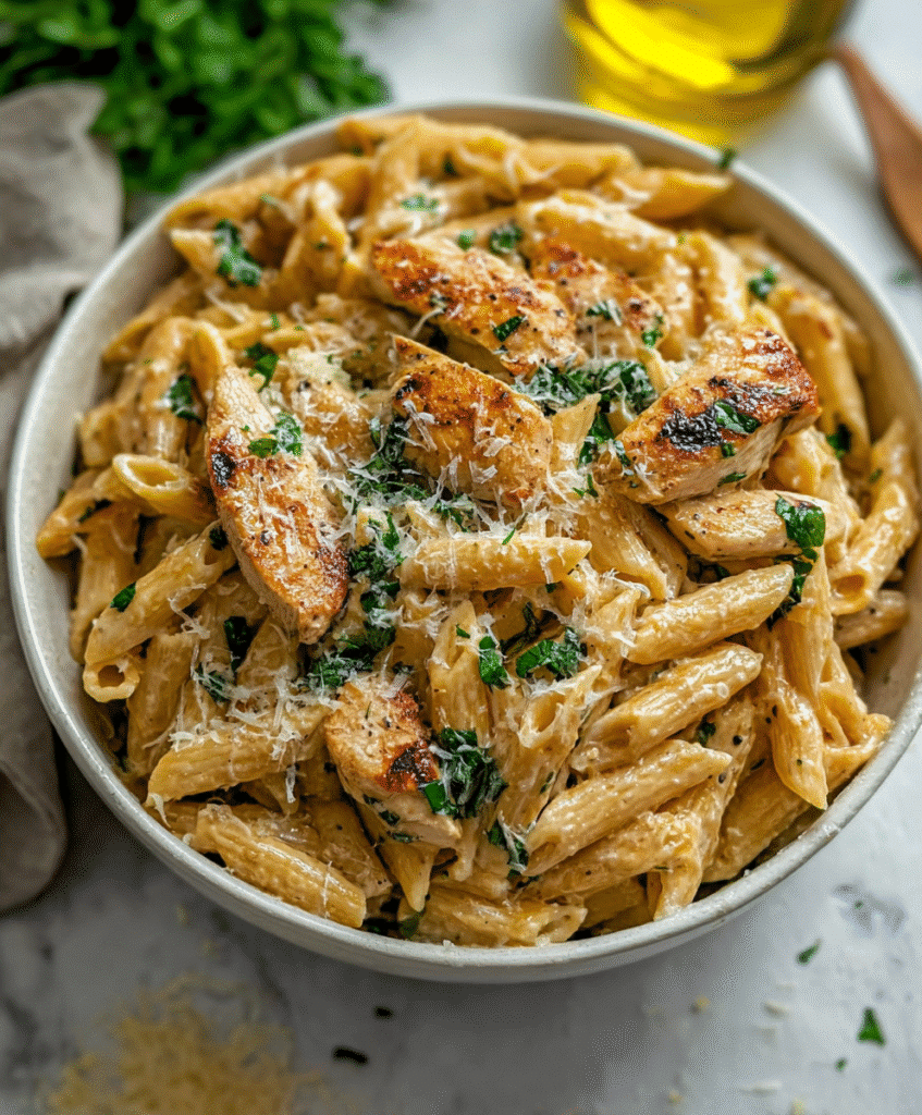 Garlic Parmesan Chicken Pasta Recipe