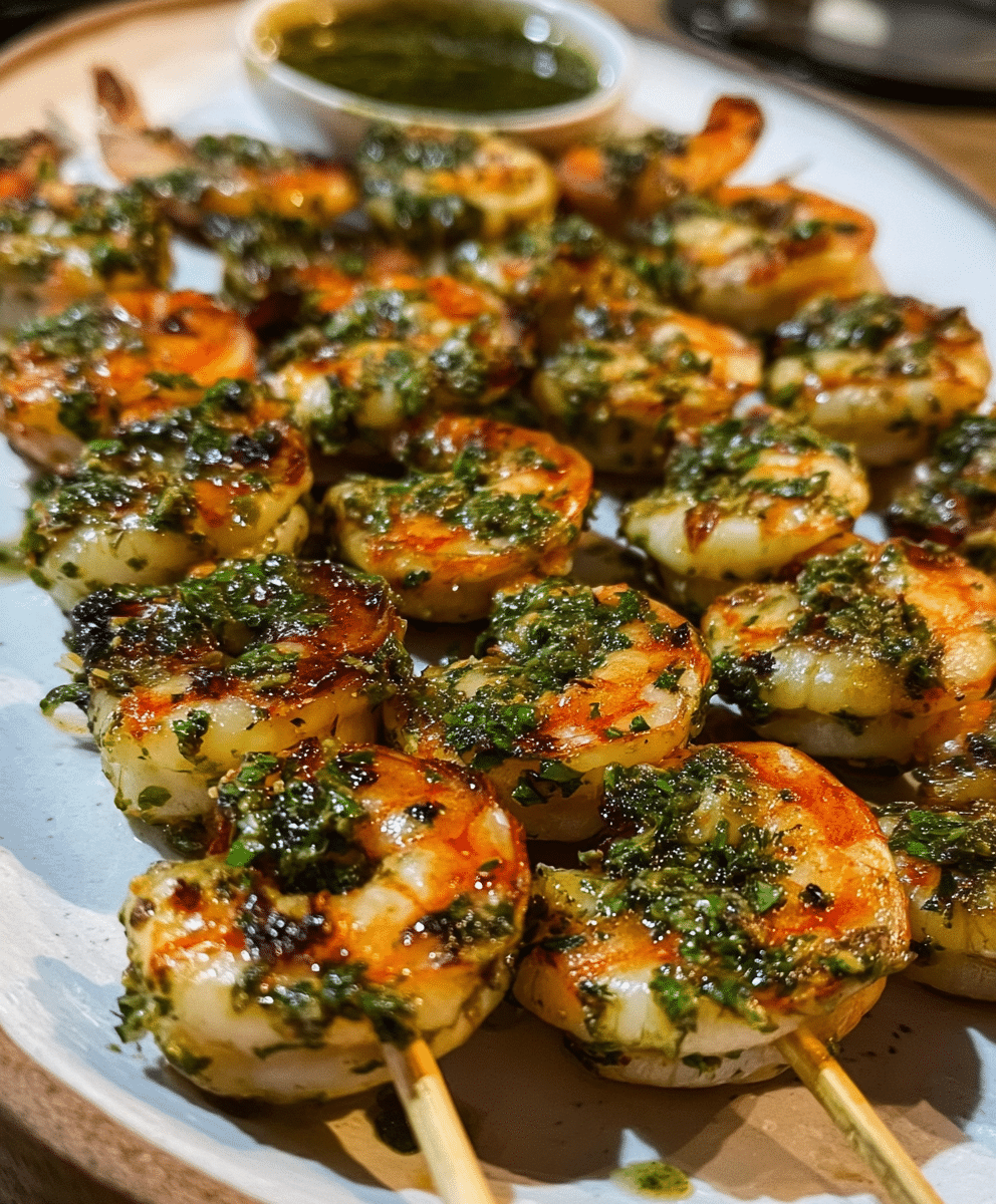 Grilled Chimichurri Shrimp Skewers