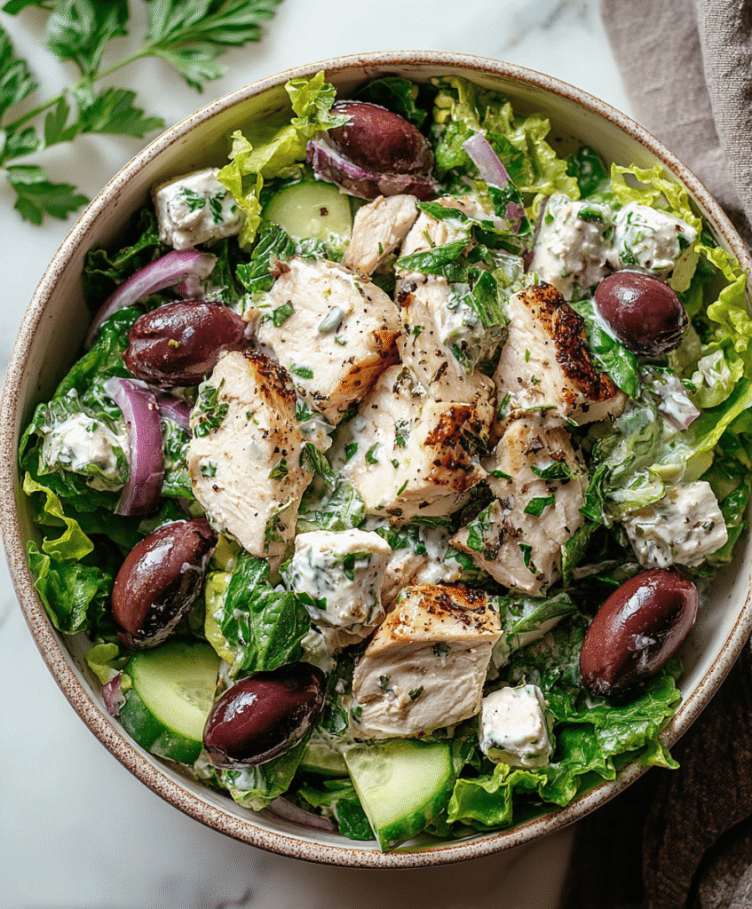 Greek Tzatziki Chicken Salad Bowl