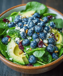 Blueberry Broccoli Spinach Salad