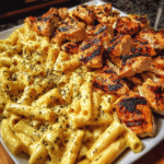 Cheesy Velveeta Chicken Penne in Garlic Butter Parmesan Sauce