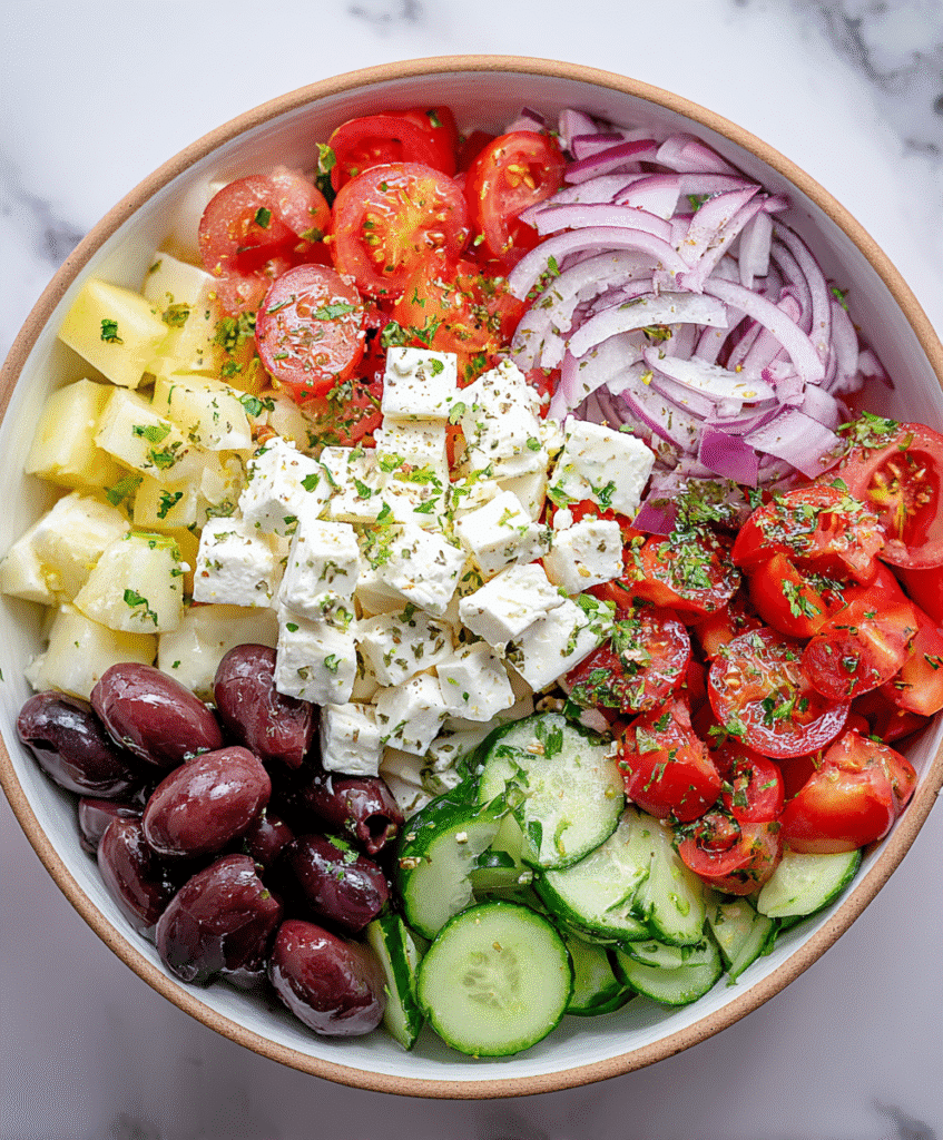 Greek Salad Cottage Cheese Bowl