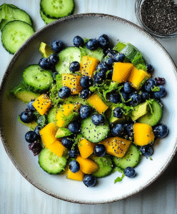 Mango Cucumber Salad with Blueberries and Avocado
