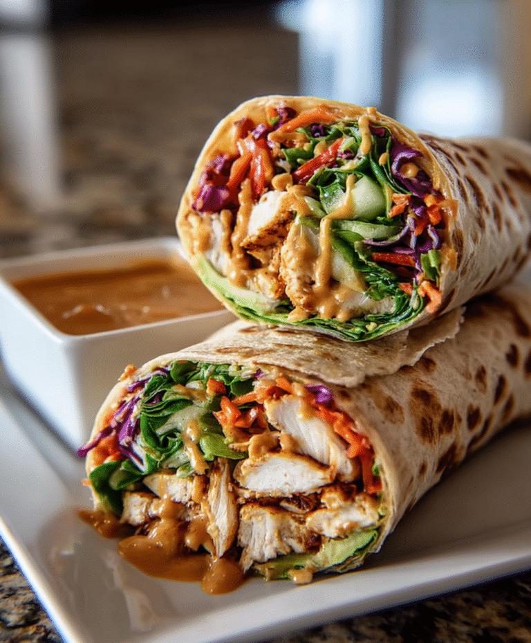 Thai Peanut Chicken Wraps