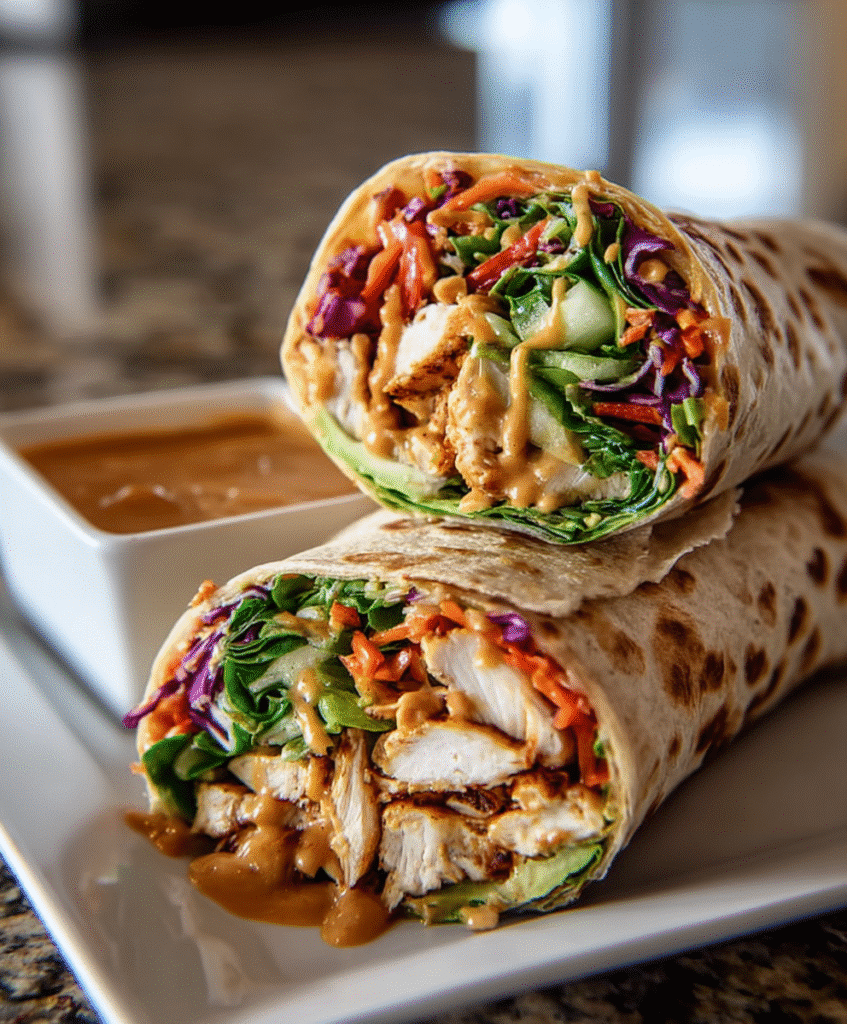 Thai Peanut Chicken Wraps