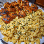Creamy Parmesan Bowtie Pasta with Cajun Garlic Butter Chicken
