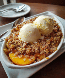 Peach Crisp with Fresh Peaches