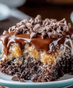 German Chocolate Poke Cake