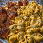 Garlic Cajun Chicken Shells in Velveeta Cream Sauce