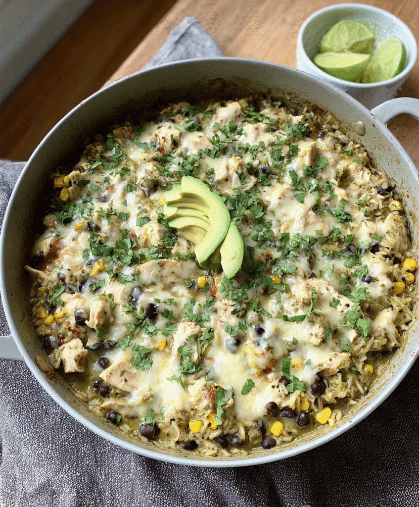 Salsa Verde Chicken & Rice Skillet