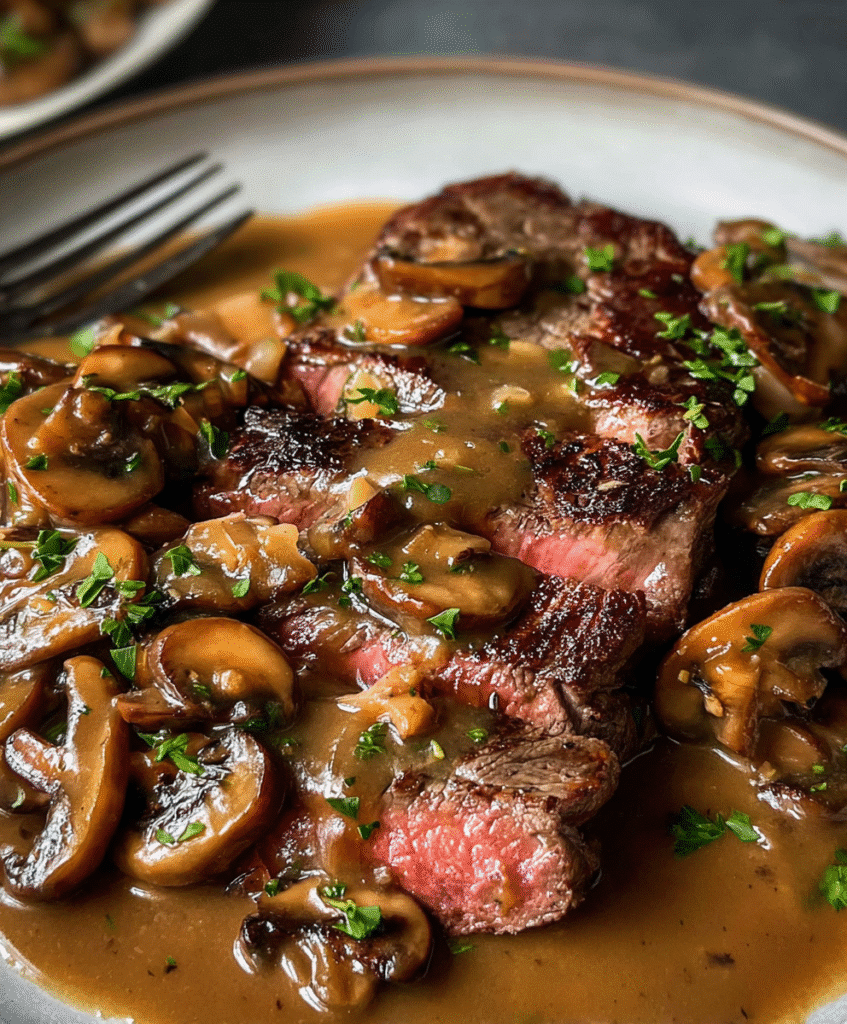 Sirloin Steak with Marsala Mushroom Sauce
