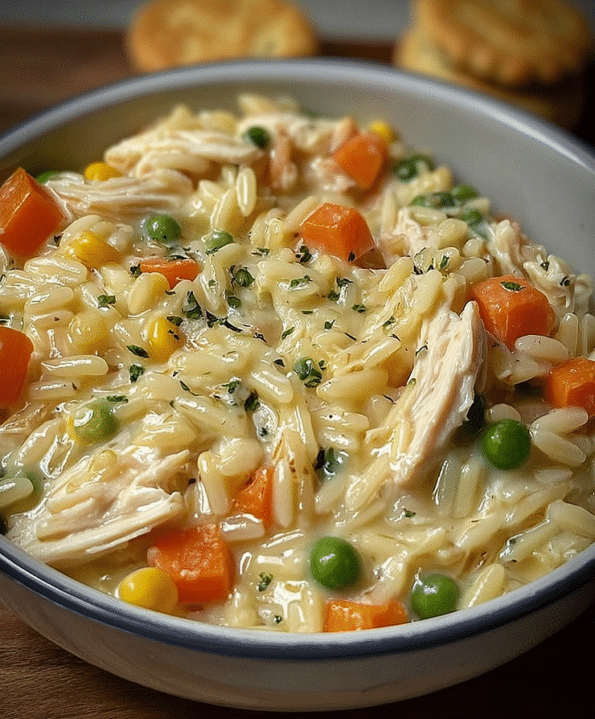 Creamy Chicken Pot Pie Orzo Recipe