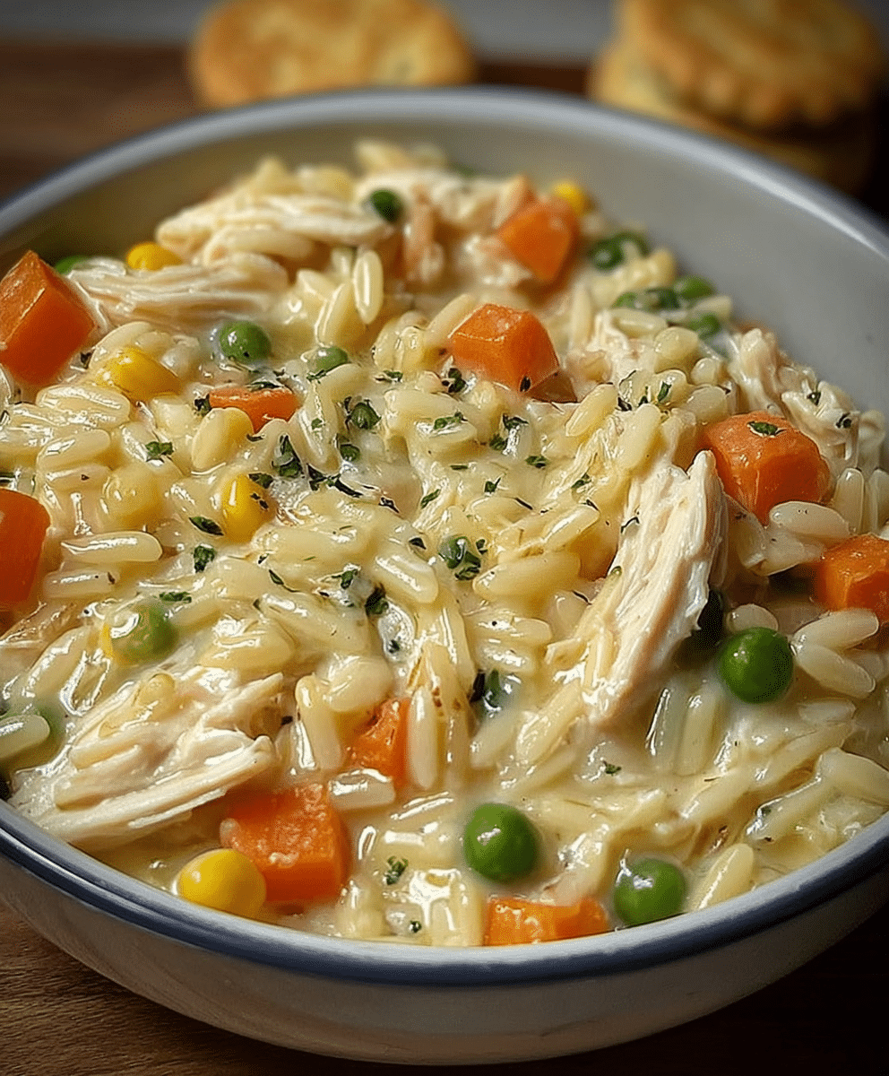 Creamy Chicken Pot Pie Orzo Recipe
