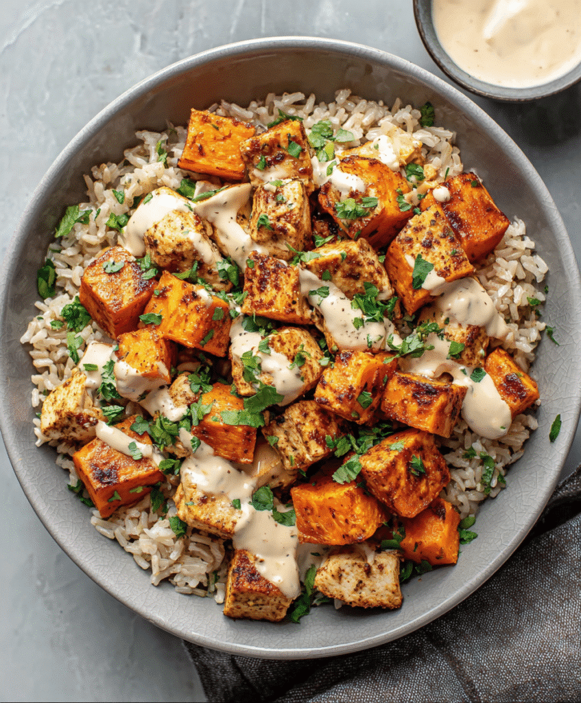 Healthy Chicken & Sweet Potato Rice Bowl