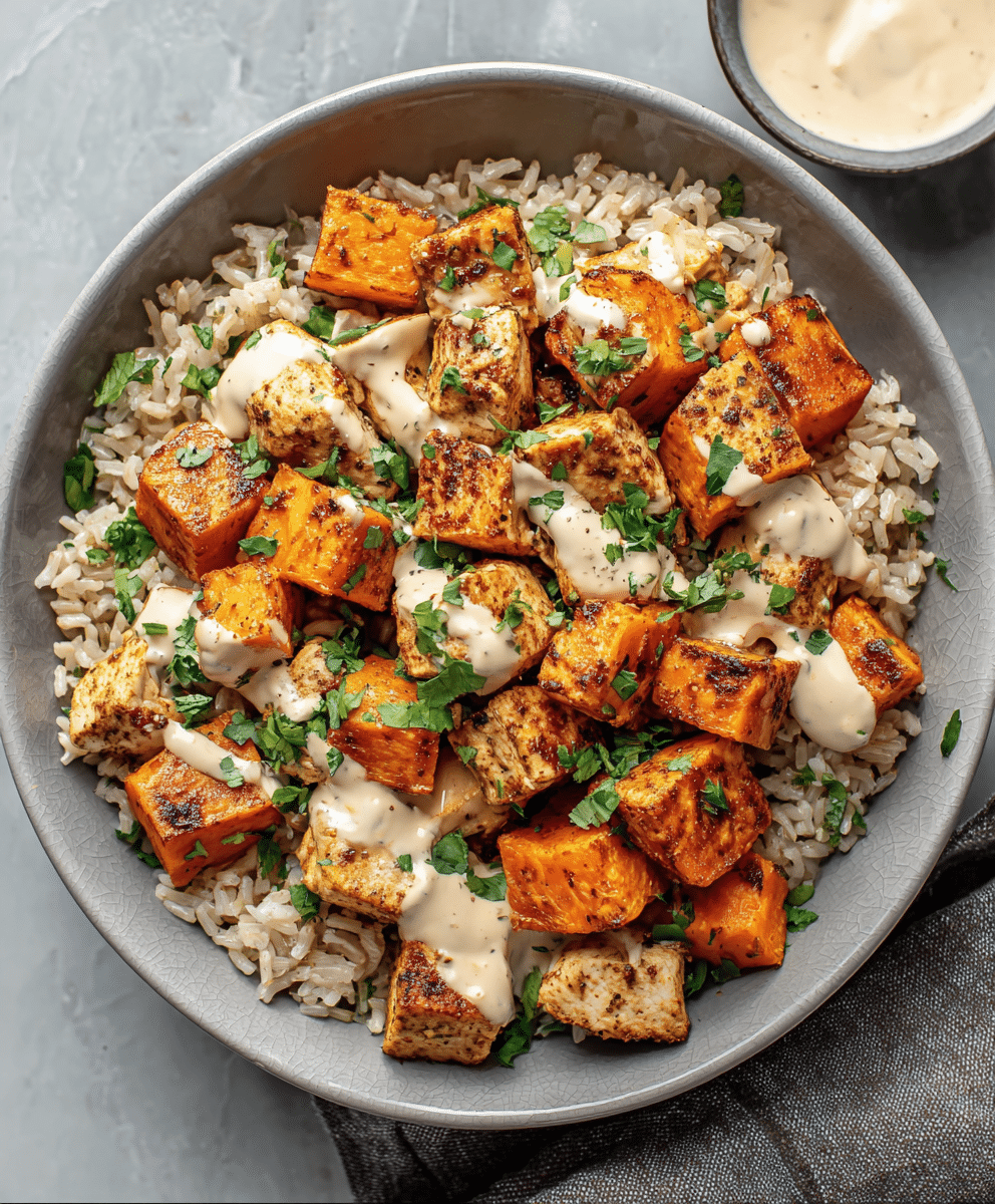 Healthy Chicken & Sweet Potato Rice Bowl