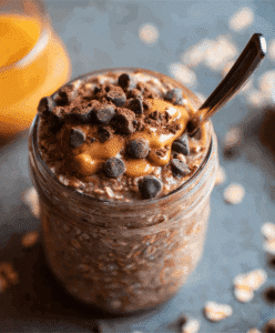 Chocolate Peanut Butter Overnight Oats Recipe