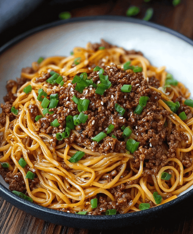 Mongolian Ground Beef Noodles