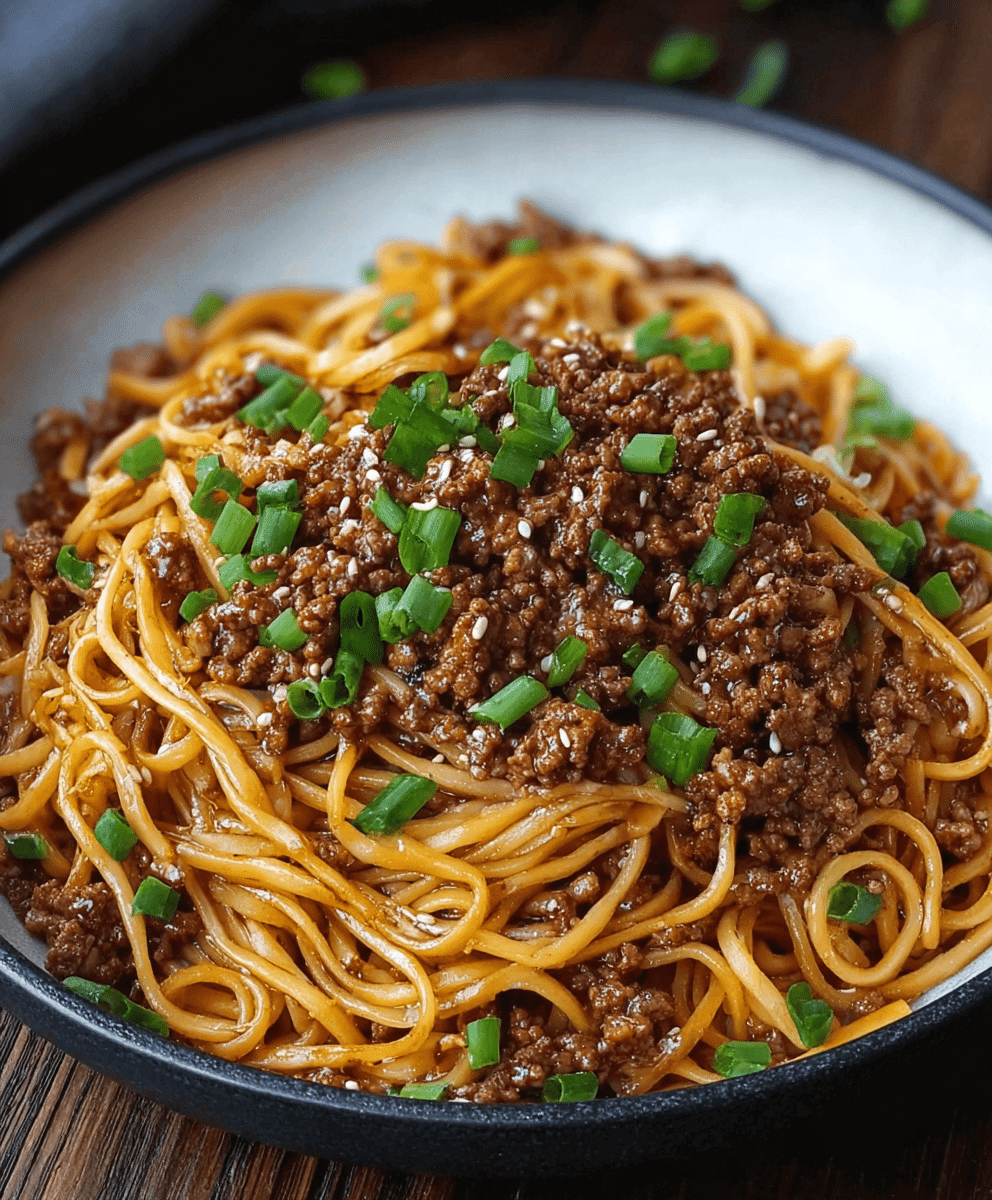 Mongolian Ground Beef Noodles