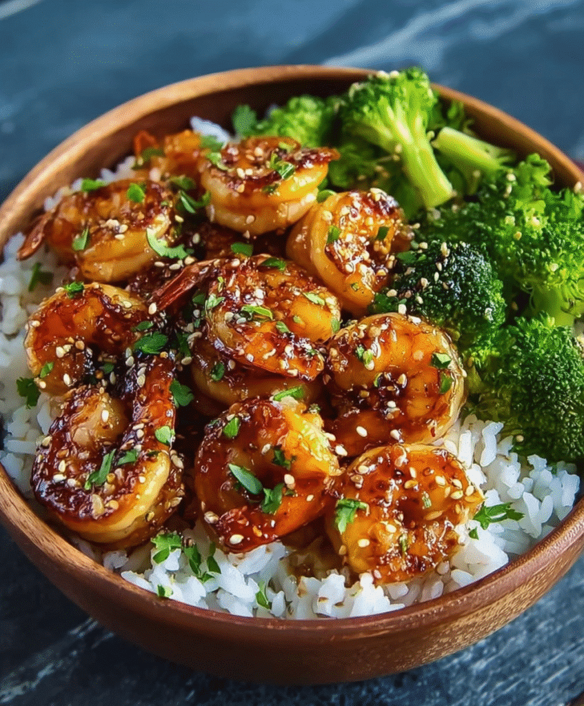 Honey Garlic Shrimp Bowls