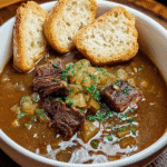 French Onion Beef Short Rib Soup