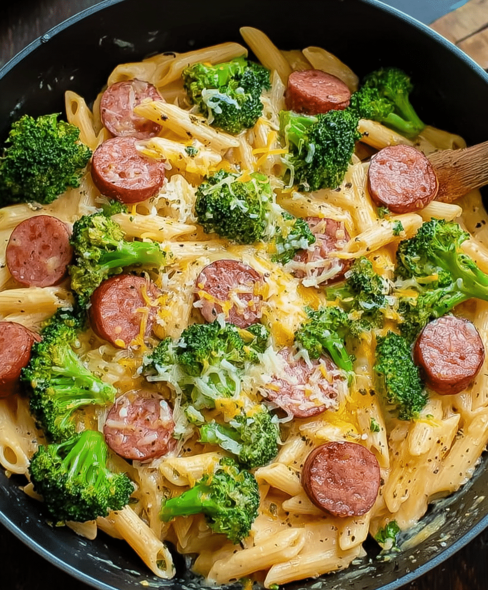 Creamy Kielbasa Broccoli Skillet