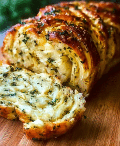 Swirled Garlic Herb and Cheese Bread