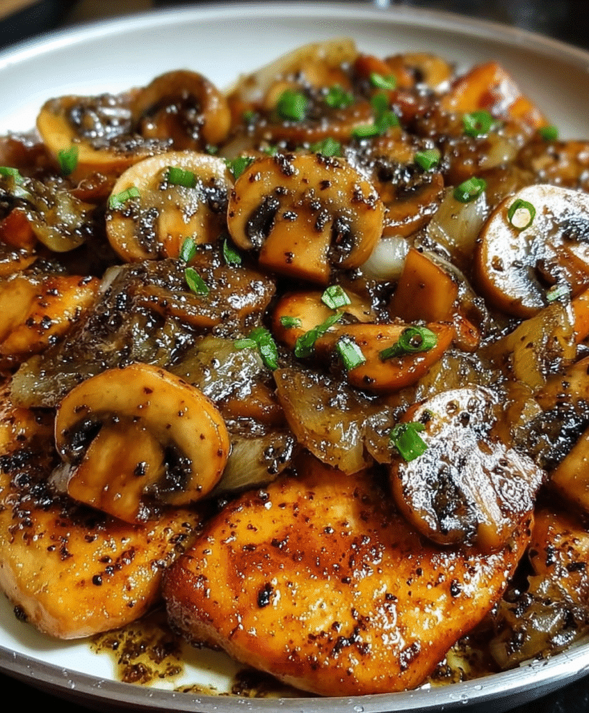 Black Pepper Chicken with Mushrooms
