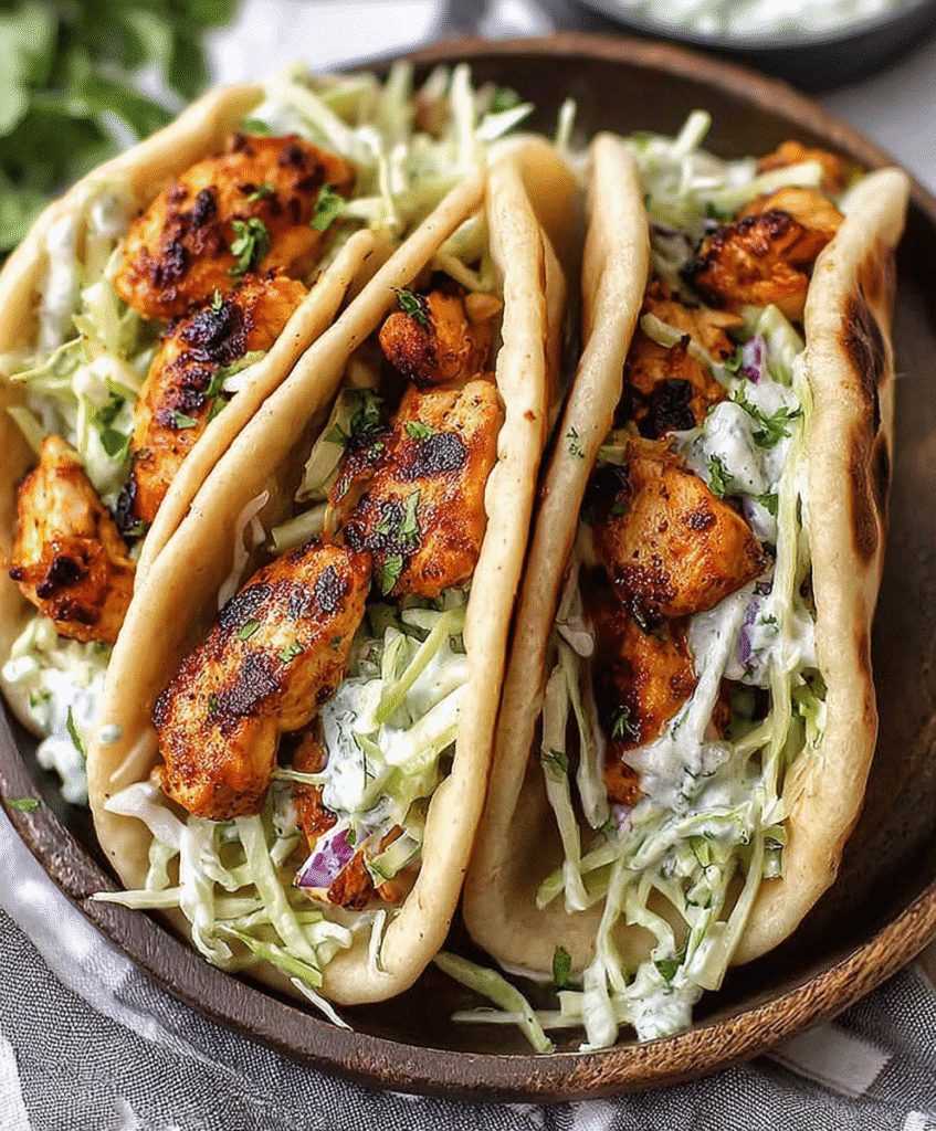 Sheet Pan Chicken Pitas with Herby Ranch Slaw