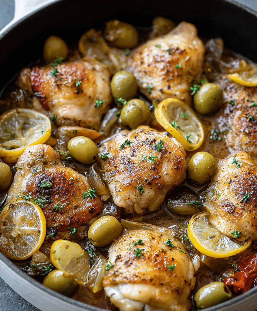 Easy Lemon Olive Chicken Thighs Recipe