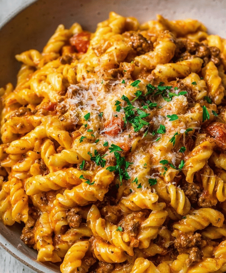 Creamy Rotel Pasta & Ground Beef