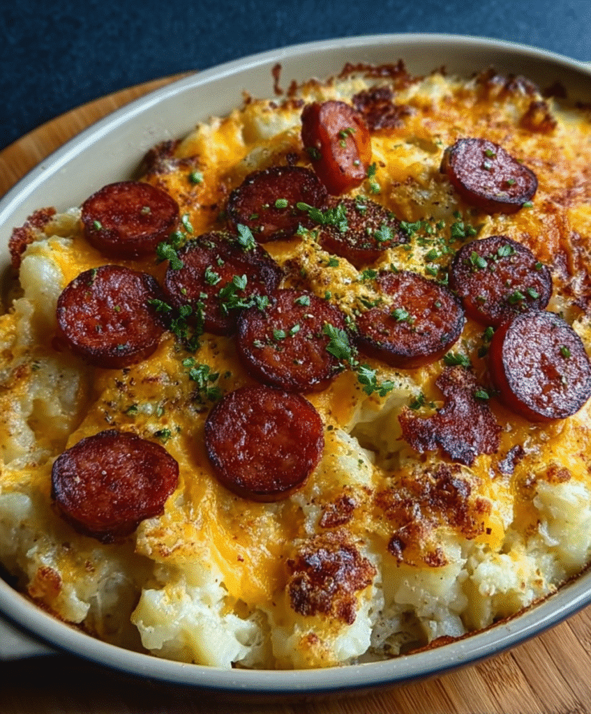 Smoked Sausage and Cheesy Potato Casserole
